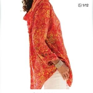 L Soft Surroundings  Batik Hoodie Pullover